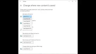How to change default file location of files in windows 10