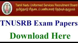 TNUSRB SI TECHNICAL MODEL QUESTION PAPER