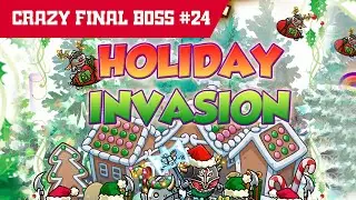 Holiday Invasion Final Boss Stage 24 (Crazy) - Crazy Defense Heroes Gameplay | 假日侵略合作活動 - 瘋狂塔防物語