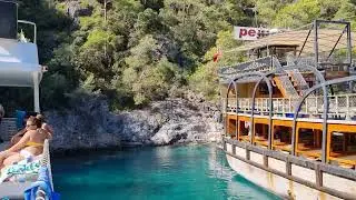 oludeniz boat trip cold water bay Turkey