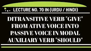 Ditransitive verb 