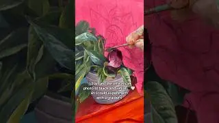 Painting a gradient in the leaves🎨💖#painting #painterly #painter #oilpaint #oilpainting #artists