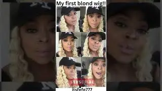 My first blond wig!!! I wore it with a hat!!! ｜ itsfefe777 #shorts