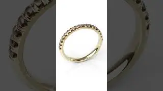 Тонкое женское обручальное кольцо из золота с бриллиантами BRILLIANT SYMPHONY COGNAC DIAMONDS