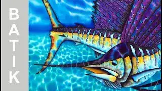 BATIK SILK PAINTING WITH JEAN-BAPTISTE - FINE ART -  SAILFISH