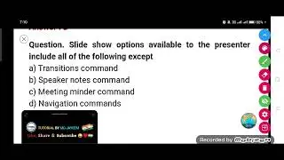 Slide show options available to the presenter include all of the following except.