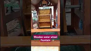 water wheel wooden fountain....#asmr #viralvideo#waterfalls,,