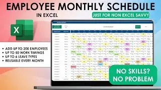 Employee Monthly Schedule Template | Full Tutorial