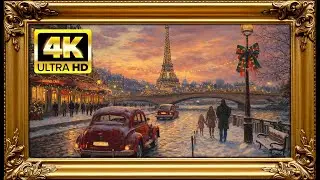 Paris Winter Evening ❄️ Eiffel Tower Glow  Cozy 4K Frame TV Wallpaper