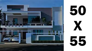 50x55 house plan 3d || 50 x 55 house design || 10 marla house map 3d |  -Plan#152