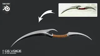 how to model this Curved Fantasy Dagger in blender _ blender modeling