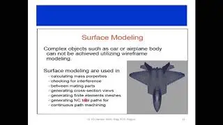 3 D Modeling:- Surface Modeling used in CAD