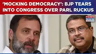 'Mocking Democracy' Congress Under Fire Post Parl Protest; BJP's Dharmendra Pradhan Tears Into Rahul