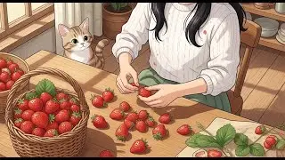 Cozy Morning in the Garden | Picking Flowers & Making Strawberry Jam 🌸🍓 ghibli style