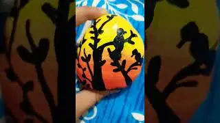Glossy layer stone paint 🎨#sayhellotouniverse #shorts #viral #diy #homedecor #stonepelting