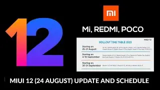 [AUGUST 24] MIUI 12 Time Table Information | Xiaomi MIUI 12 Update Information