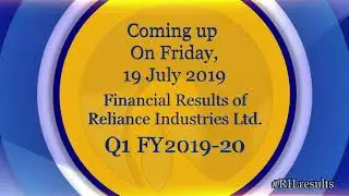 Coming up #RIL CFO Mr Alok Agarwal's commentary on #RILresults Q1 FY19-20 on 19.07.19