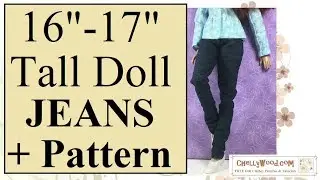 16 inch or 17 inch Doll Jeans with FREE Doll Clothes Pattern