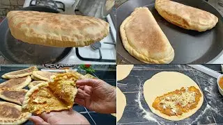 غير هذه لي تسلكم للفطور يحبوها كبار وصغار كسرة محشية بدون لحوم والبنة يابابا يابابا