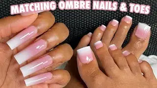 Matching Ombré Nails & Toes | Acrylic Toes Dupe | Amazon Nail Finds ft. Novo Ovo | Pre Apex Nails