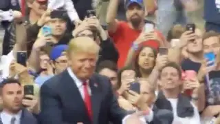 Donald Trump 's Entrance at Campaign Rally in Buffalo, NY