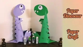 How to make 3D Paper Dinosaur | Paper Craft | Funny Dinosaurs for Kids | Easy DIY | Daily Art