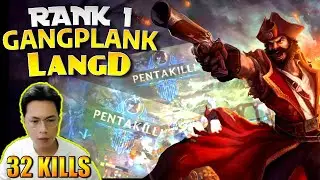 🔴 LangD Gangplank vs Aatrox PENTAKILL 32 KILLS - LangD Rank 1 Gangplank Guide
