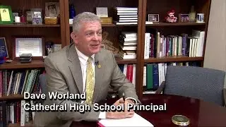 The photo was taken last Friday at Cathedral High School in Indianapolis.