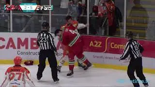 Zack FitzGerald vs Mark Louis EIHL fight 15-10-16