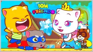 Говорящий Том Анджела и Джинджер соревнуются в Компьютерной игре Бег за Конфетами Игровой Мульт