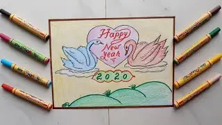 Happy New Year 2020 Drawing || Happy New Year 2020 Poster || How to Draw New Year Poster