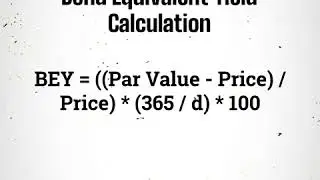 Bond Equivalent Yield Calculation - Super Stocks Market Concepts