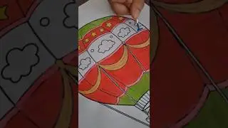 Watch these colors POP! 🎈 Hot Air Balloon Art  #coloring