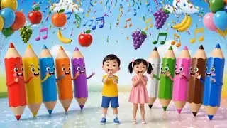 🎨 Farben & Früchte Lied  Kinder – Bunte Stifte tanzen! | Lernvideo für Vorschule & Kindergarten❤️