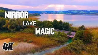 Tranquil Lake Reflections | Relaxing Drone Footage in 4K | Peaceful Music & Gentle Waves