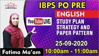 IBPS PO PRE || ENGLISH SESSION || STUDY PLAN, STRATEGY AND PAPER PATTERN #IBPS #PO #PRE