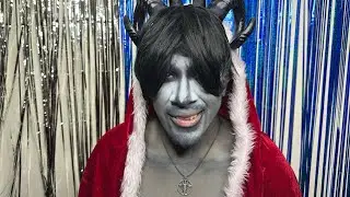 Punk Rock Krampus Makeup Tutorial 🎸🔥 | Holiday Horror with a Rebel Twist