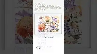 Fall Flowers: A Limited Palette Study Using DANIEL SMITH Watercolor Sticks (5-Color Set)   #japanart