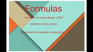 Architecture House design plans 2ᵈ&3ᵈ keyboard shortcut keys