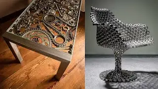 Ideas || Arte en metal MESAS, SILLAS arte con chatarra, escultura material reciclado
