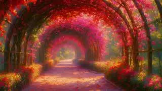 Walking Through Paradise: Relaxing Flower Arch Garden for Romantic Ambience & Meditation