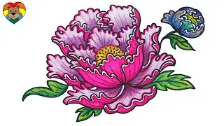 HOW TO DRAW PEONY FLOWER STEP BY STEP