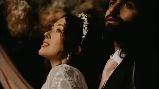 70s bohemian peach wedding inspo