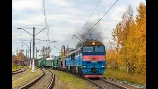 Тепловоз 2ТЭ116У-0031 с грузовым поездом