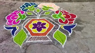 Day-6 மார்கழி ரங்கோலி Rose kolam 🌹@priyaraju9904