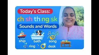 English Phonics | ch sh th Revision | ng nk sk Sounds | Blending & Sentences | Kannada Medium