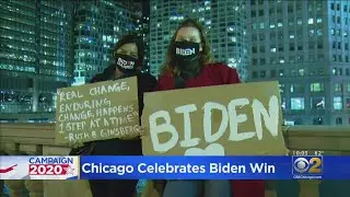 Jubilant Biden Supporters Crowd Chicago Streets After Former VP's Projected Win Over President Trump