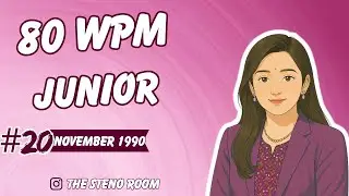 20 November 1990| 80 WPM English Dictation Practice | Junior Series| Pitman Stenography for GPSC/SSC