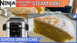 SCHOOL DINNER CAKE *STEAM BAKE* NINJA FOODI Recipe | Nostalgic Childhood Pudding