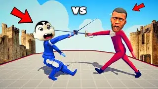 AMAAN TEAM vs SHINCHAN TEAM in BATTLE TAB | franklin fight | Totally accurate battle simulator CHOP